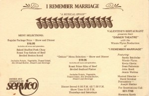 1984 I Remember Marriage 1 flyer